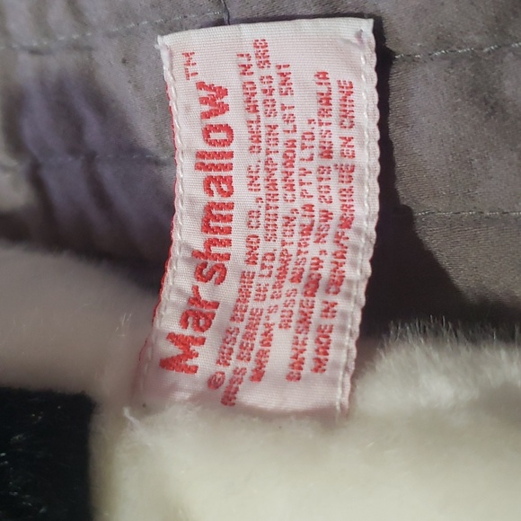 Marshmellow Russ Berrie Black and White Stuff Dog - Picture 4 of 5